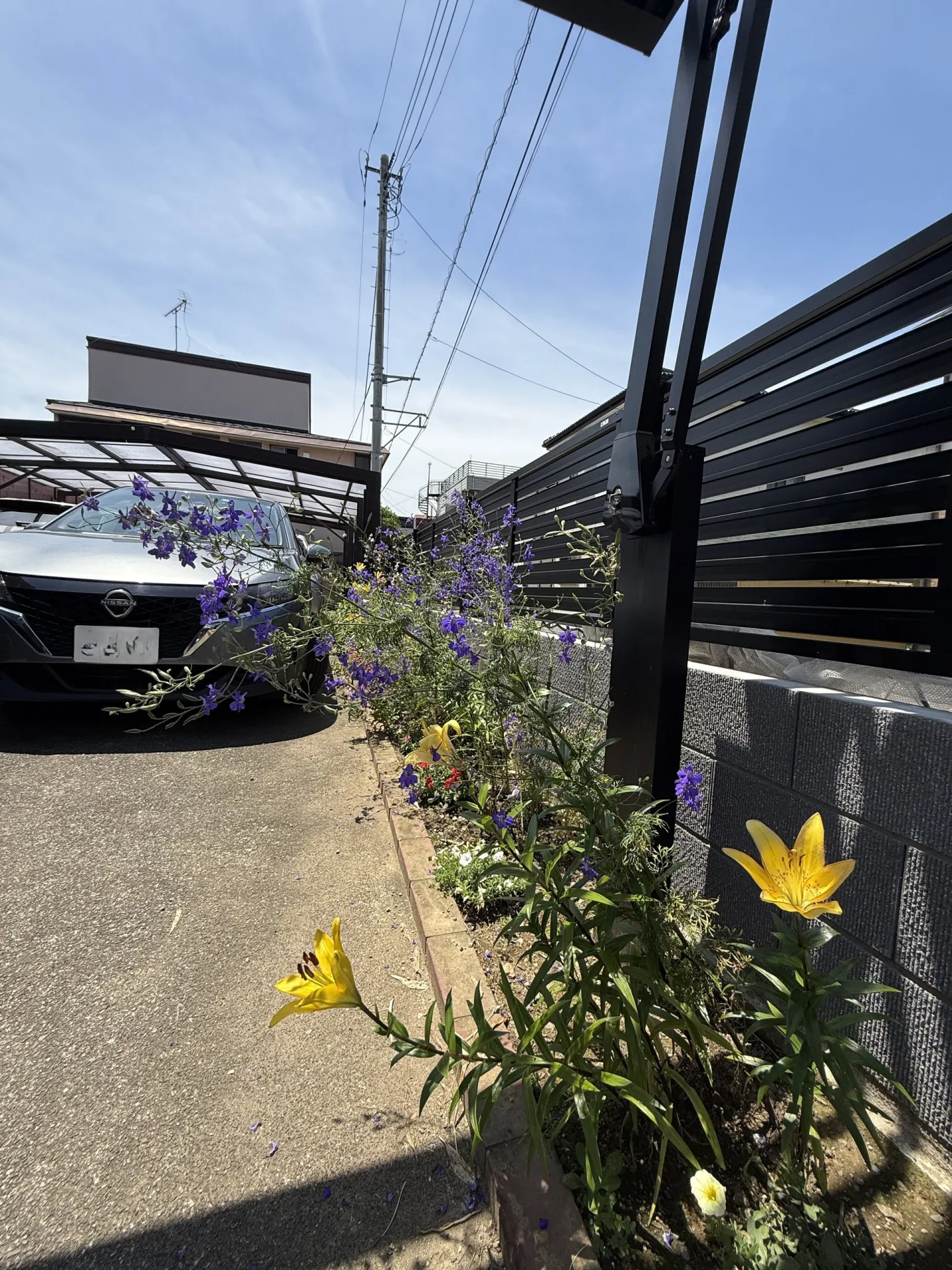 防犯性と出入りのしやすさを両立した、裏手の車庫まわり